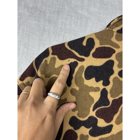 Vintage Woolrich Camoflauge Duck Camo Frog Skin 100% Wool Button Size L Made USA - Picture 8 of 11